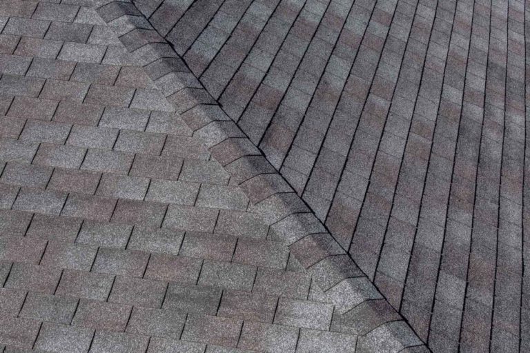 Gray asphalt shingles on a home.